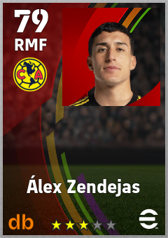 Álex Zendejas — RMF, OVR 79, MAX 79