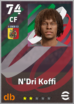 N'Dri Koffi — CF, OVR 74, MAX 74
