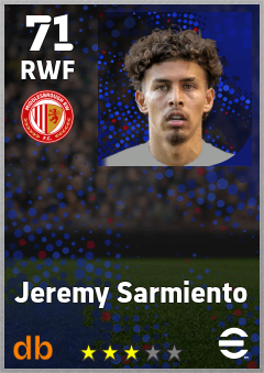 Jeremy Sarmiento — RWF, OVR 71, MAX 71