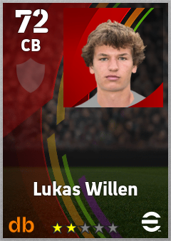 Lukas Willen — CB, OVR 72, MAX 72