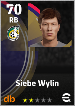 Siebe Wylin — RB, OVR 70, MAX 70