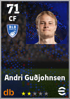 Andri Guðjohnsen — CF, OVR 71, MAX 71