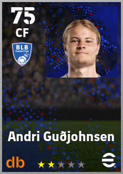 Andri Guðjohnsen — CF, OVR 75, MAX 75