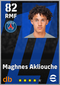 Maghnes Akliouche — RMF, OVR 82, MAX 82