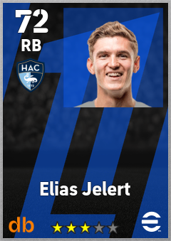 Elias Jelert — RB, OVR 72, MAX 72