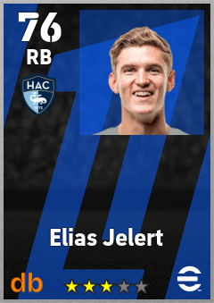 Elias Jelert — RB, OVR 76, MAX 76