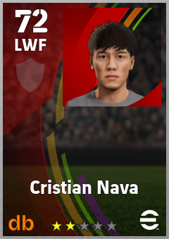 Cristian Nava — LWF, OVR 72, MAX 72