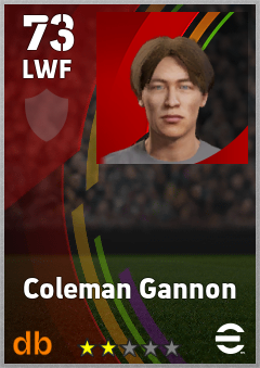 Coleman Gannon — LWF, OVR 73, MAX 73