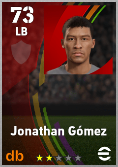 Jonathan Gómez — LB, OVR 73, MAX 73