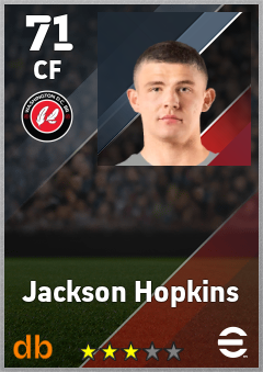 Jackson Hopkins — CF, OVR 71, MAX 71