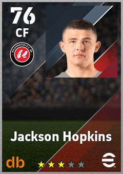 Jackson Hopkins — CF, OVR 76, MAX 76