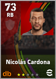 Nicolás Cardona — RB, OVR 73, MAX 73