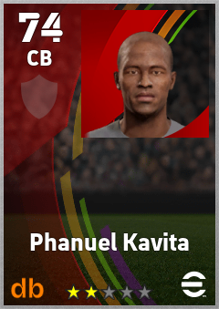 Phanuel Kavita — CB, OVR 74, MAX 74