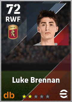 Luke Brennan — RWF, OVR 72, MAX 72