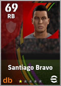 Santiago Bravo — RB, OVR 69, MAX 69