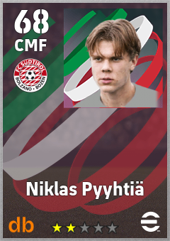 Niklas Pyyhtiä — CMF, OVR 68, MAX 68