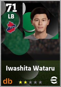 Iwashita Wataru — LB, OVR 71, MAX 71