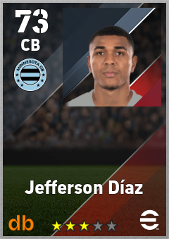 Jefferson Díaz — CB, OVR 73, MAX 73