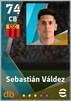 Sebastián Váldez — CB, OVR 74, MAX 74