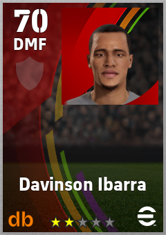 Davinson Ibarra — DMF, OVR 70, MAX 70