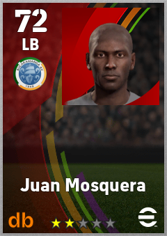 Juan Mosquera — LB, OVR 72, MAX 72