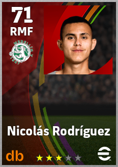 Nicolás Rodríguez — RMF, OVR 71, MAX 71