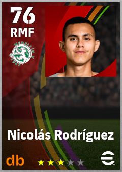Nicolás Rodríguez — RMF, OVR 76, MAX 76
