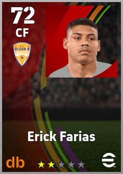 Erick Farias — CF, OVR 72, MAX 72