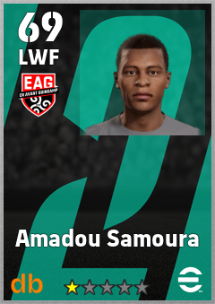 Amadou Samoura — LWF, OVR 69, MAX 69