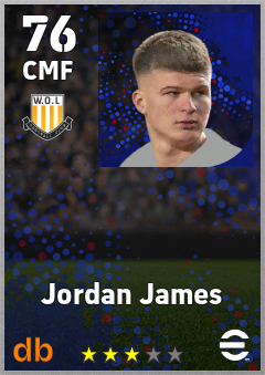 Jordan James — CMF, OVR 76, MAX 76