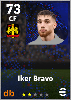 Iker Bravo — CF, OVR 73, MAX 73