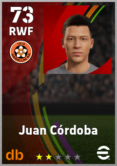 Juan Córdoba — RWF, OVR 73, MAX 73
