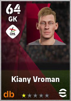 Kiany Vroman — GK, OVR 64, MAX 64