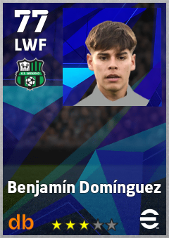 Benjamín Domínguez — LWF, OVR 77, MAX 77