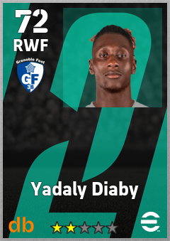 Yadaly Diaby — RWF, OVR 72, MAX 72