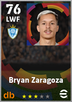 Bryan Zaragoza — LWF, OVR 76, MAX 76