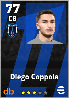 Diego Coppola — CB, OVR 77, MAX 77