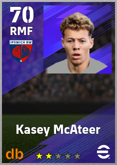 Kasey McAteer — RMF, OVR 70, MAX 70