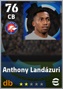 Anthony Landázuri — CB, OVR 76, MAX 76