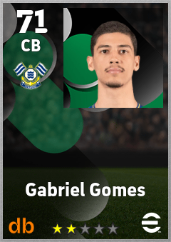 Gabriel Gomes — CB, OVR 71, MAX 71