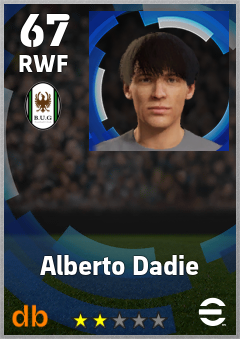 Alberto Dadie — RWF, OVR 67, MAX 67