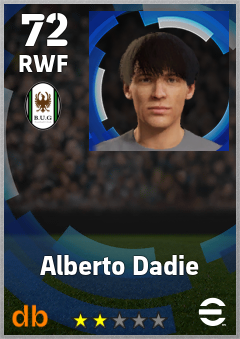 Alberto Dadie — RWF, OVR 72, MAX 72