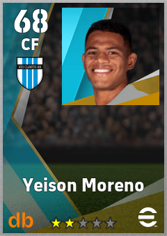 Yeison Moreno — CF, OVR 68, MAX 68
