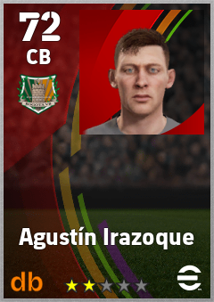Agustín Irazoque — CB, OVR 72, MAX 72