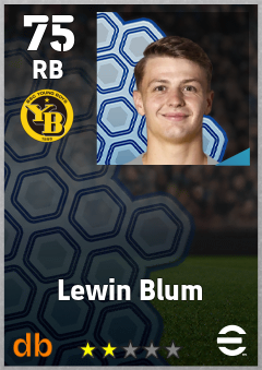 Lewin Blum — RB, OVR 75, MAX 75