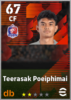 Teerasak Poeiphimai — CF, OVR 67, MAX 67
