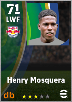 Henry Mosquera — LWF, OVR 71, MAX 71