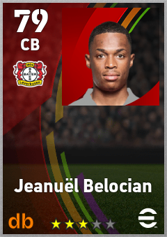 Jeanuël Belocian — CB, OVR 79, MAX 79