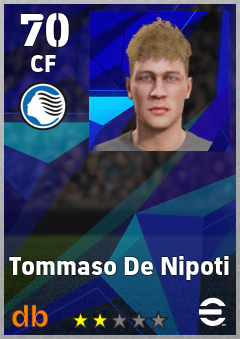 Tommaso De Nipoti — CF, OVR 70, MAX 70