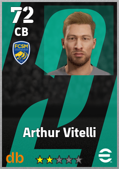 Arthur Vitelli — CB, OVR 72, MAX 72